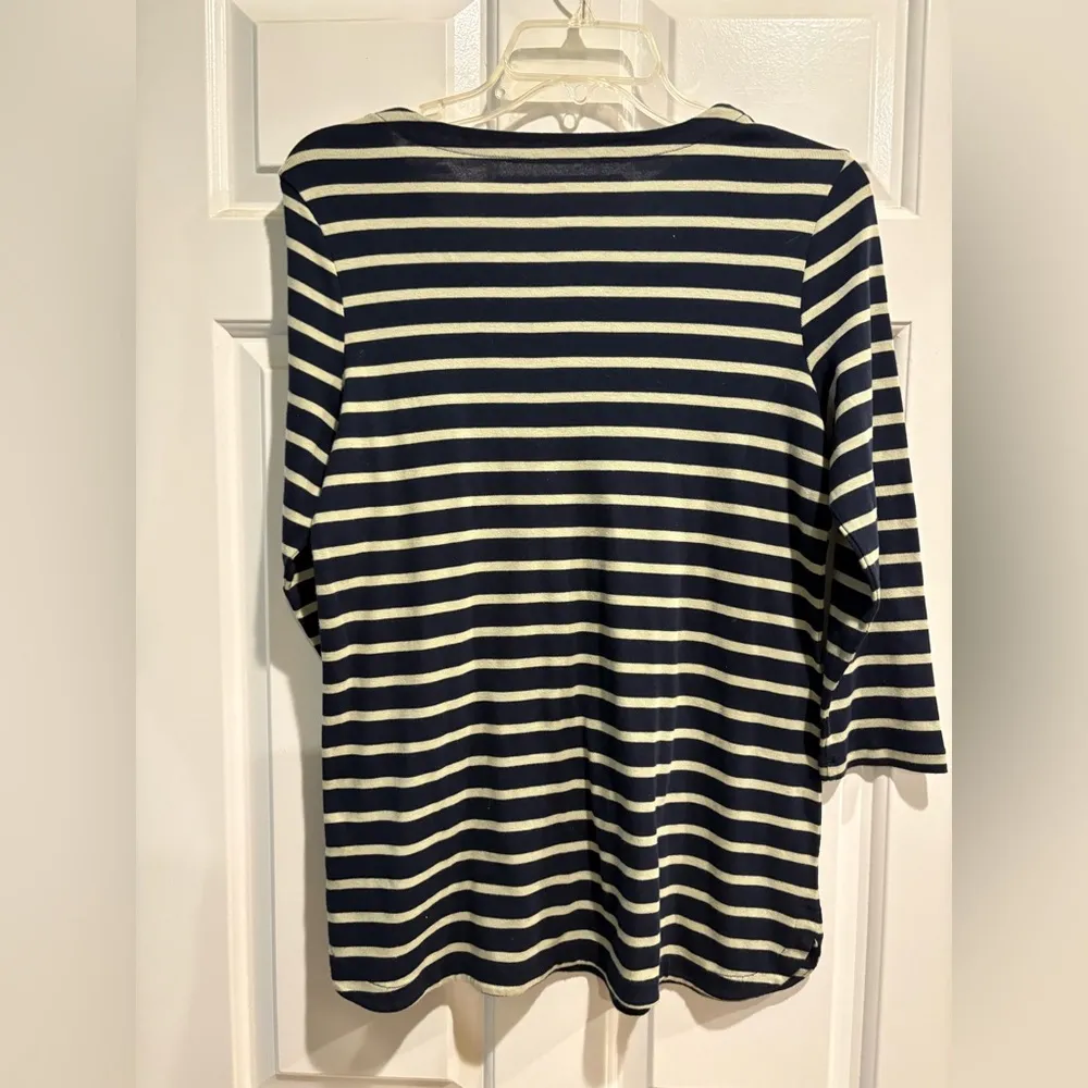 J.Jill striped pima cotton v - Image 3