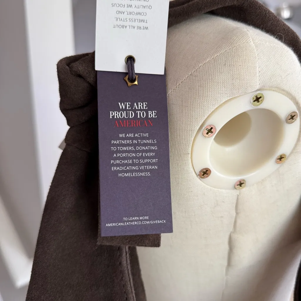 American leather Co Brown Suede Tote Bag - Image 4