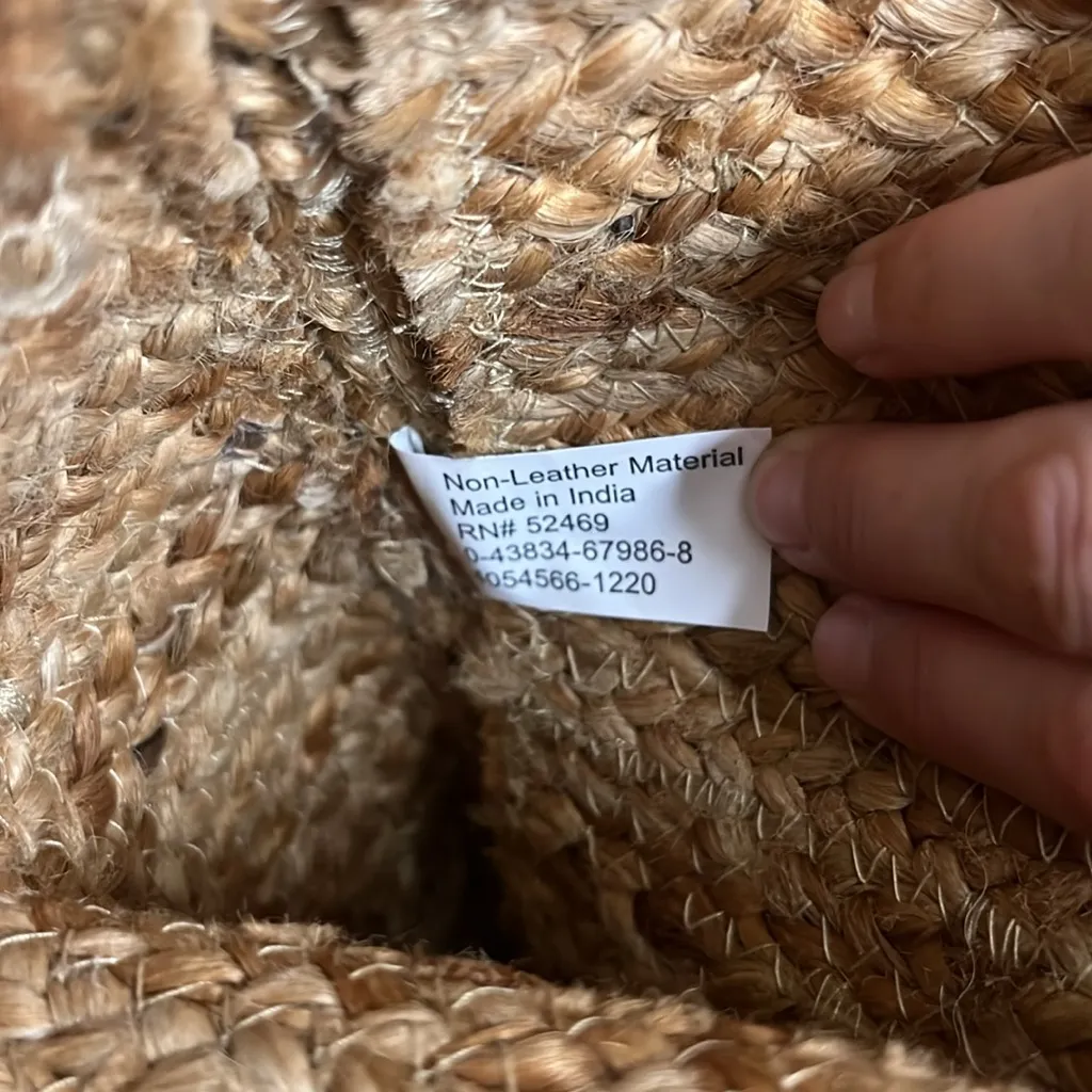 Twig and Arrow Jute Tote Woven Wood Tassel Beach Bag Large Boho Shell Coral Blue Brown - Image 8