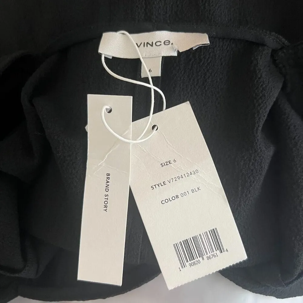 NWT VINCE Women's Black Ruched Sweetheart Neck Camisole Size 6 Sleeveless Top - Image 3