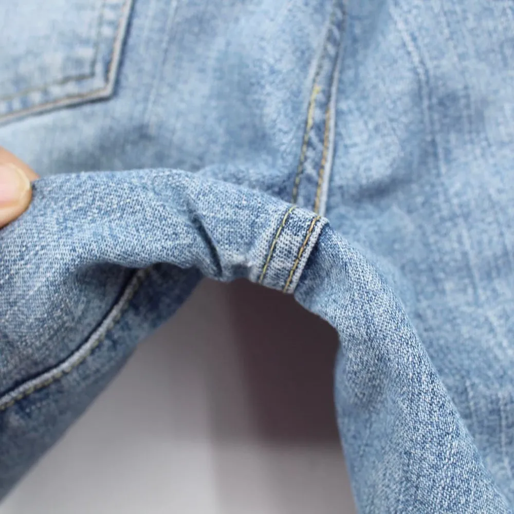 Calvin Klein Cropped Jeans Vintage Wash Light Blue Cuffed Mid Rise Size 12 - Image 3