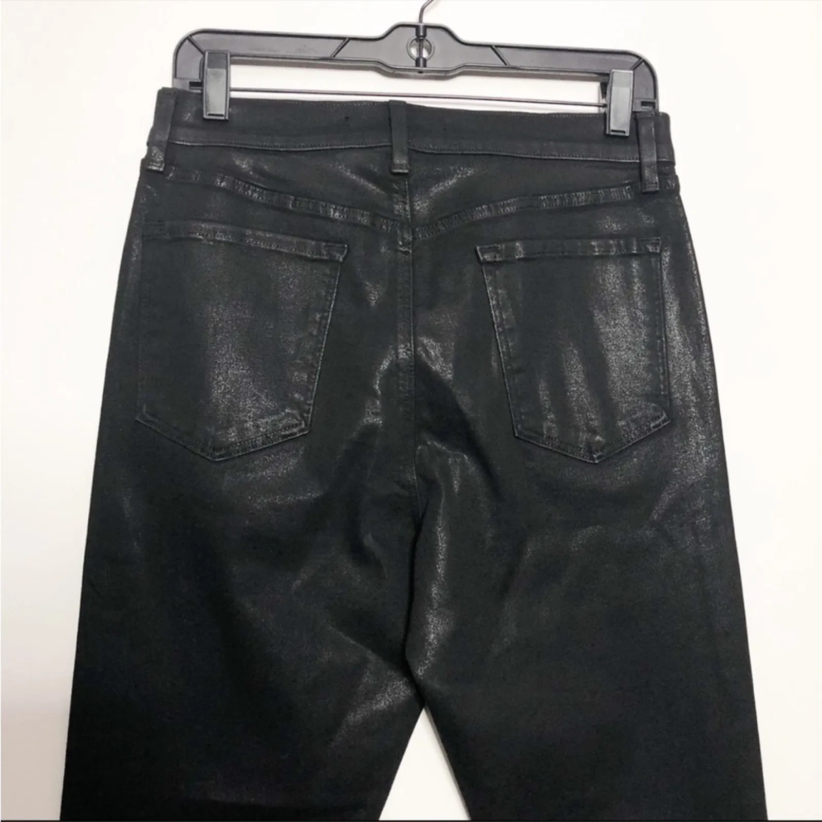 J Brand Steph Shep Coated Vendetta Lace Up High Rise Black Skinny Jeans - Image 7