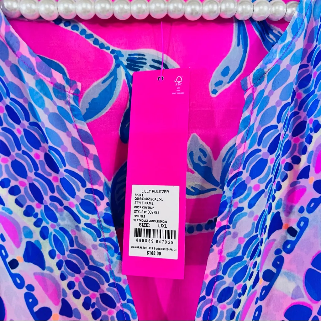 Lilly Pulitzer NWT Cuca Coverup in Pink Isle Jungle Print Size L/XL - Image 7