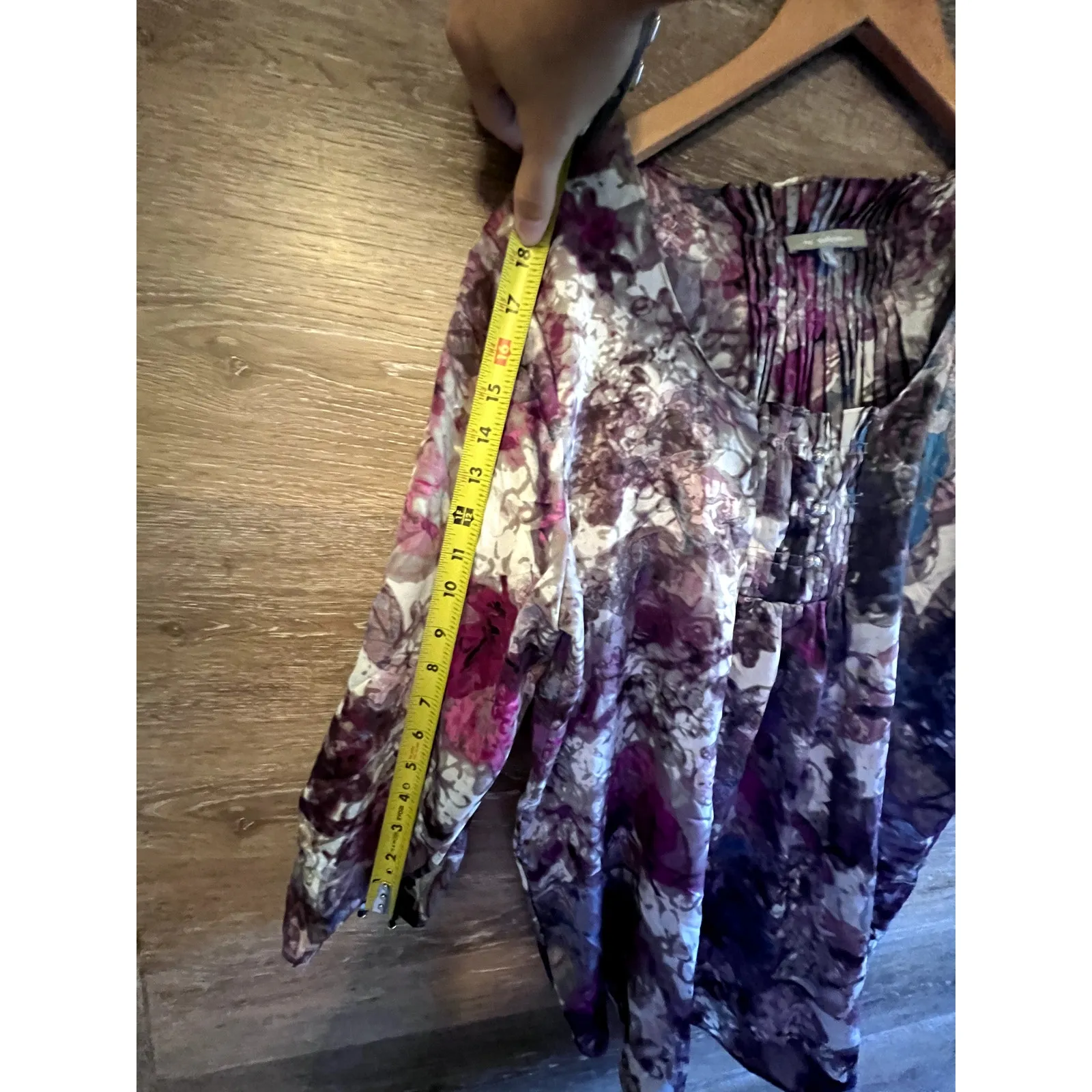 NY Collection Blouse Size XL Floral Pleaded Office career Elegant - Image 4