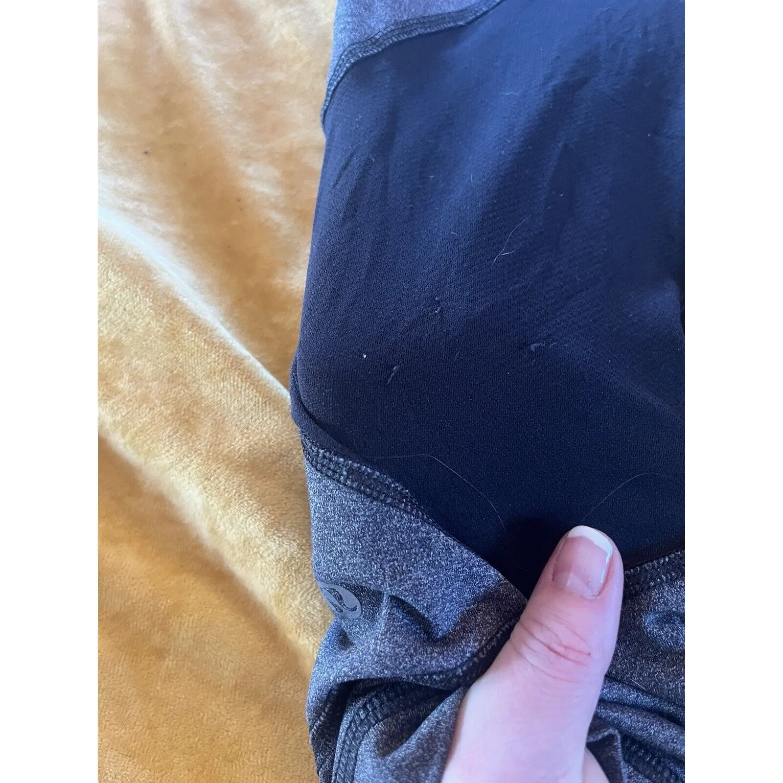 Lululemon Women's 6 Luxtreme Running Leggings Pants Gray Black 23’’ Zip Pocket - Image 8