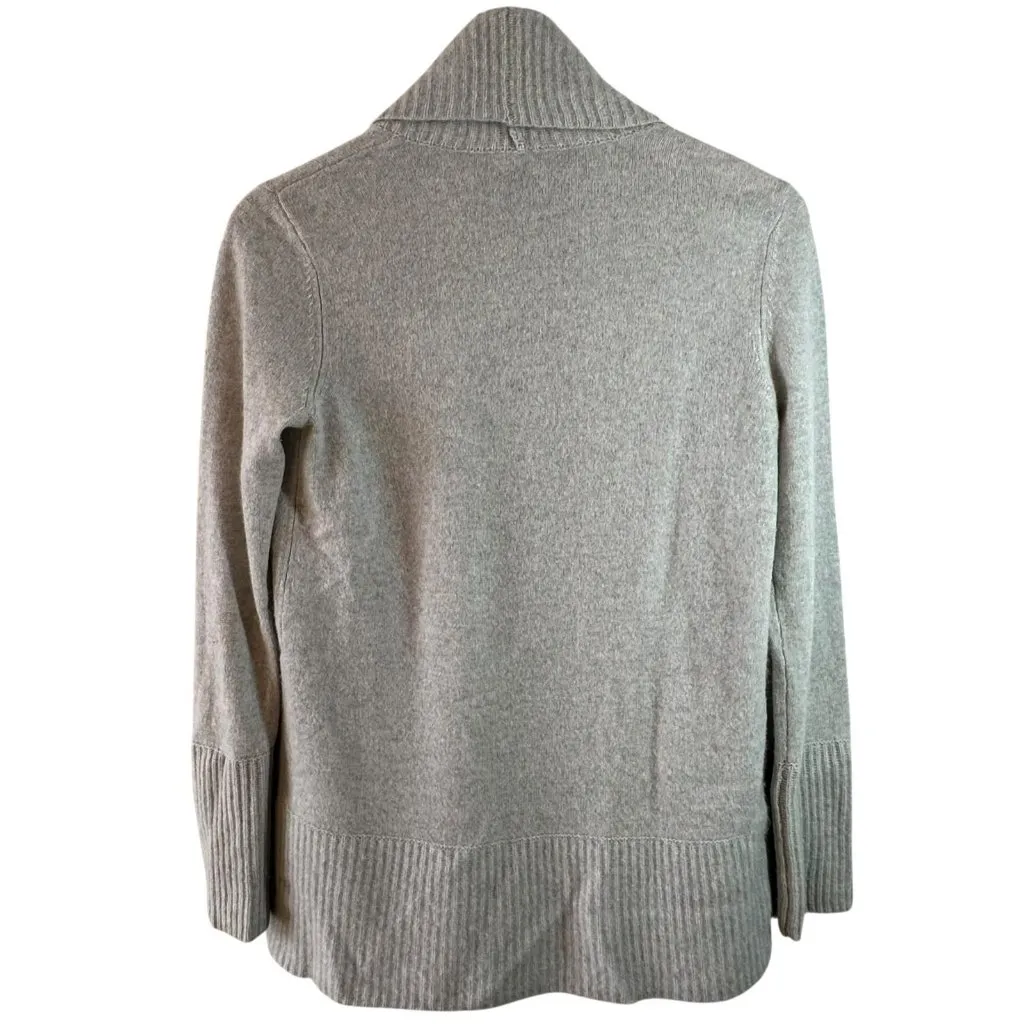 Saks Fifth Avenue Pearl Gray Cashmere Shawl Collar Cardigan Size Small - Image 3