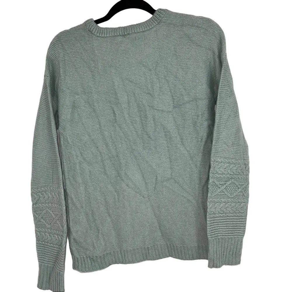 SONOMA GREEN BRAIDED DESIGN SOFT SWEATER SMALL - Image 2
