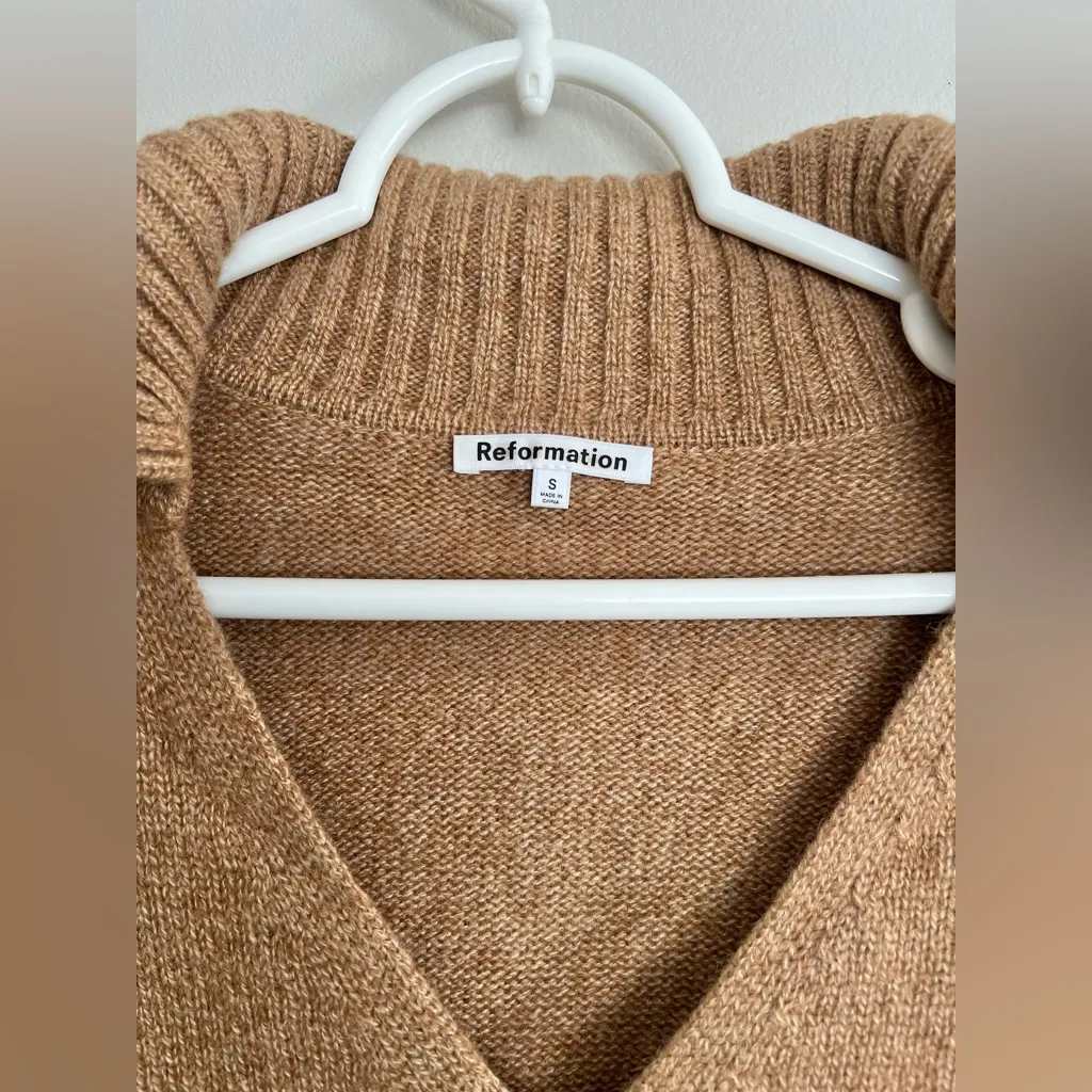 Reformation Beckie Cashmere Collared Sweater Pullover Long Sleeve Size Small - Image 4