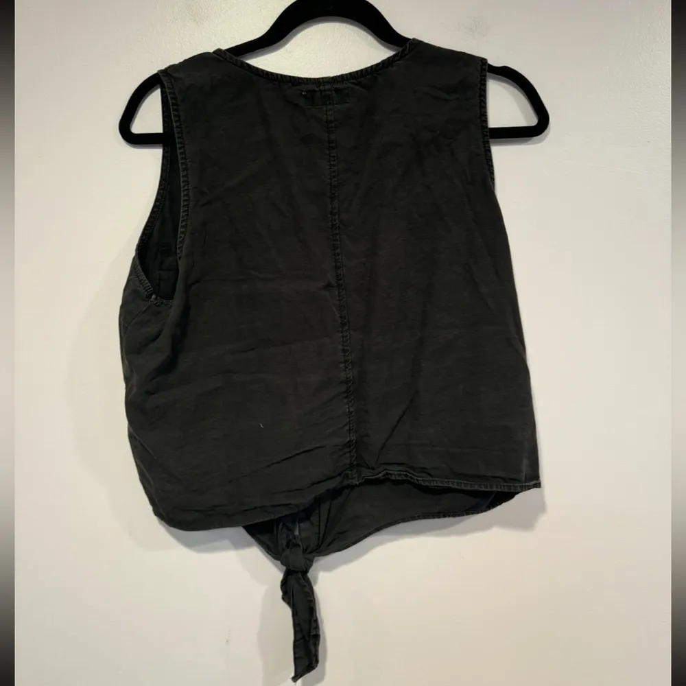 Thread and‎ supply black denim button tank top Size M - Image 4