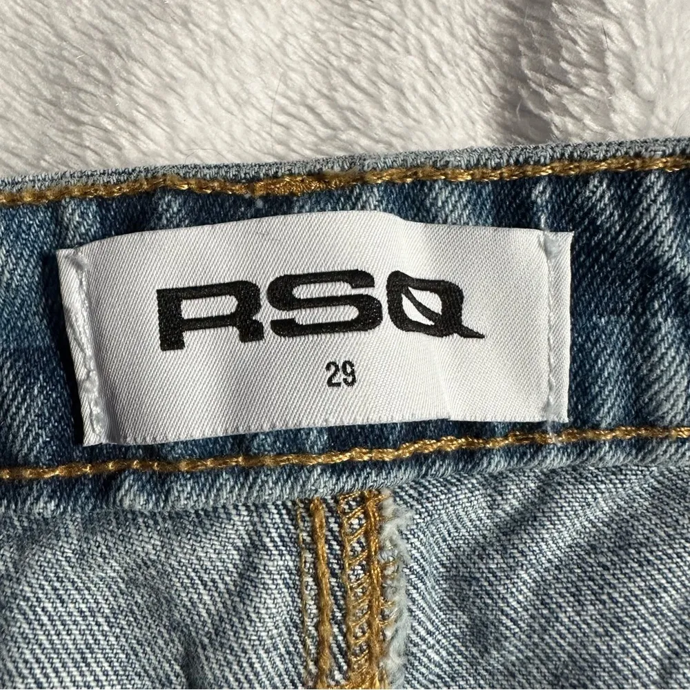 RSQ x Tillys Checkerboard Denim Straight Leg Jeans in Blue Medium Wash - Size 29 - Image 3