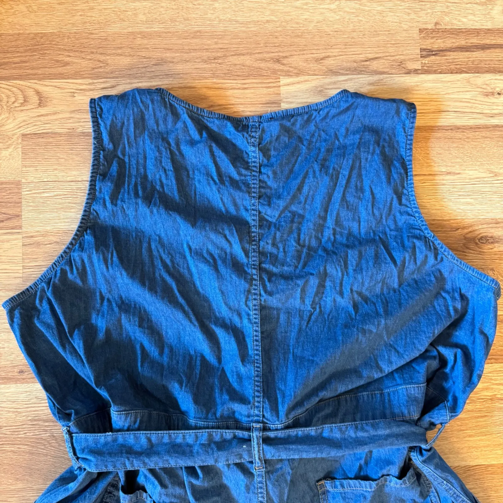 Universal‎ Standard Chambray Jumpsuit XL (US 4X 26–28) Plus Size Belted Wide Leg - Image 6