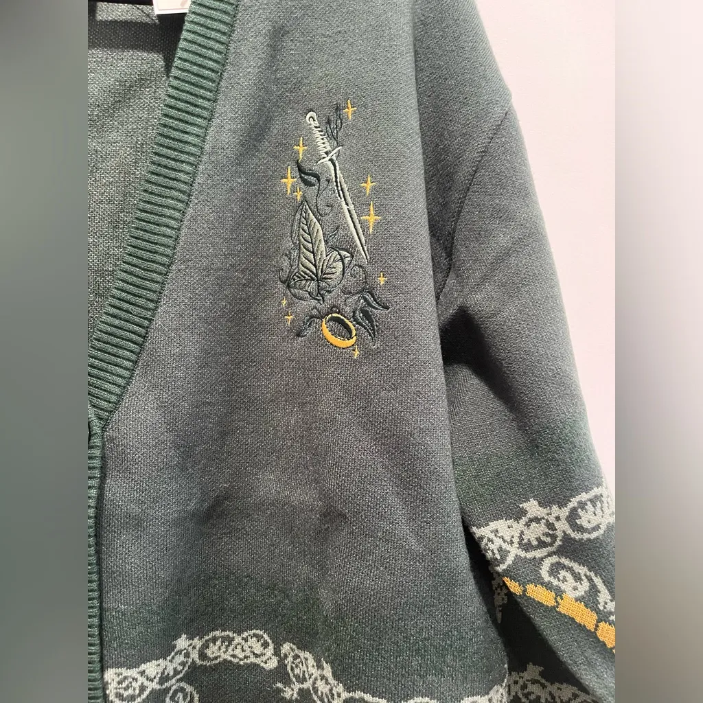 The Lord Of The Rings Lórien leaf and the One Ring Cardigan (Unisex) - Image 5
