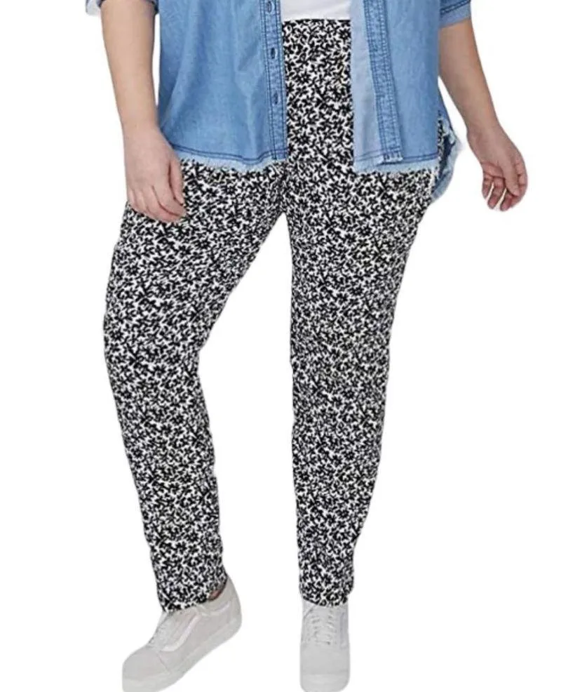 NWT LANE BRYANT THE ALLIE Plus Size Skinny Ankle Black White Pants Sz 24R - Image 9