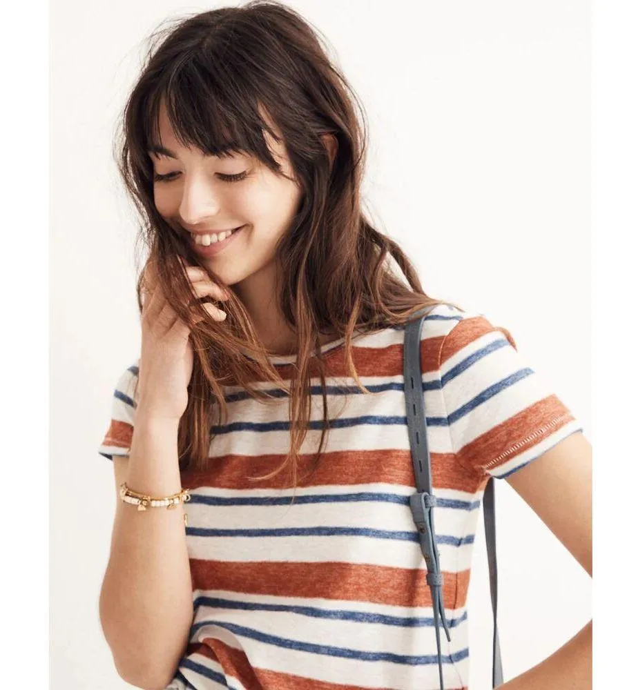 Madewell Hi-Fi Shrunken Tee In Mary-Lou Stripe Size XXS - Image 3