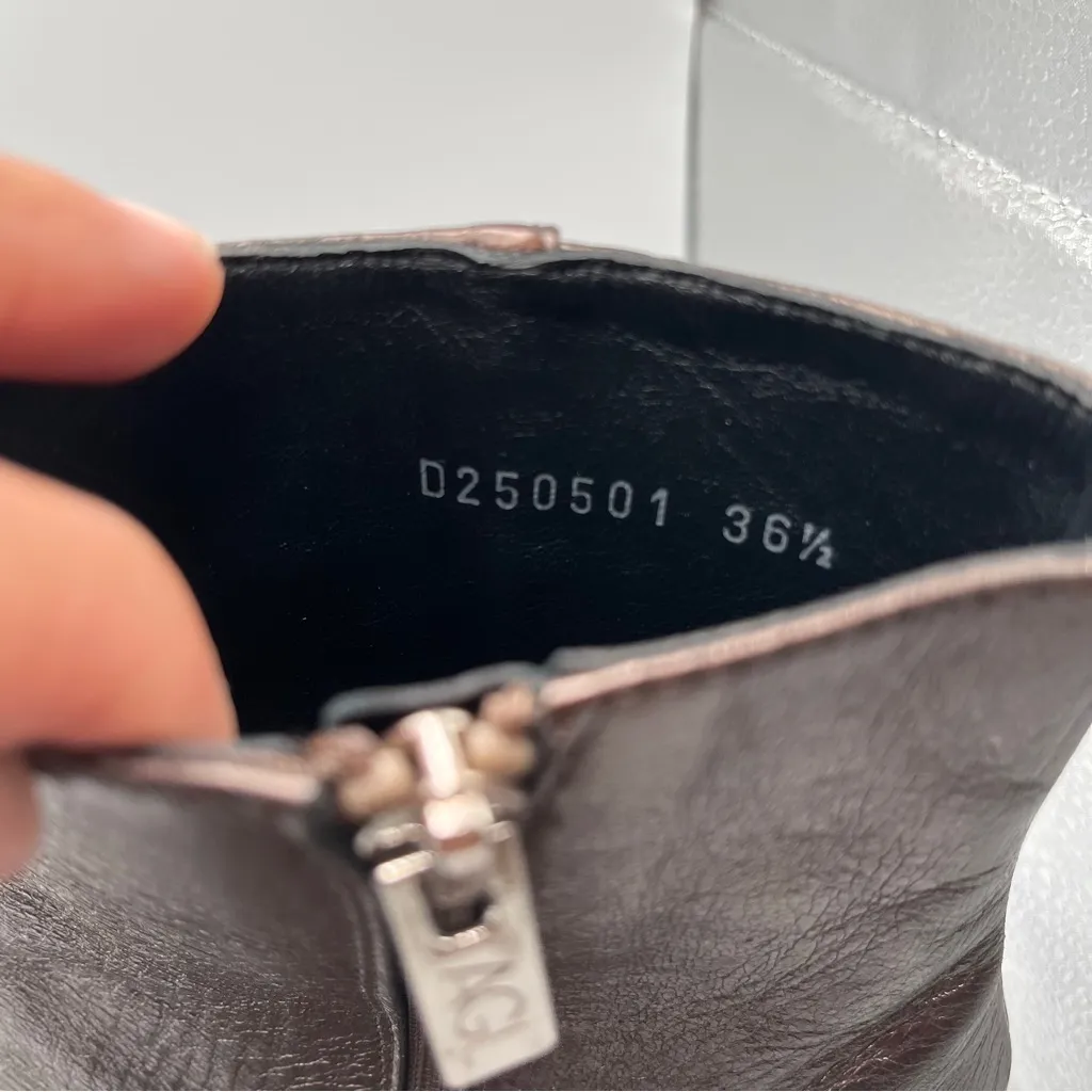 AGL size 36.5 US 6.5 booties heel boots metalic color brown women’s - Image 9