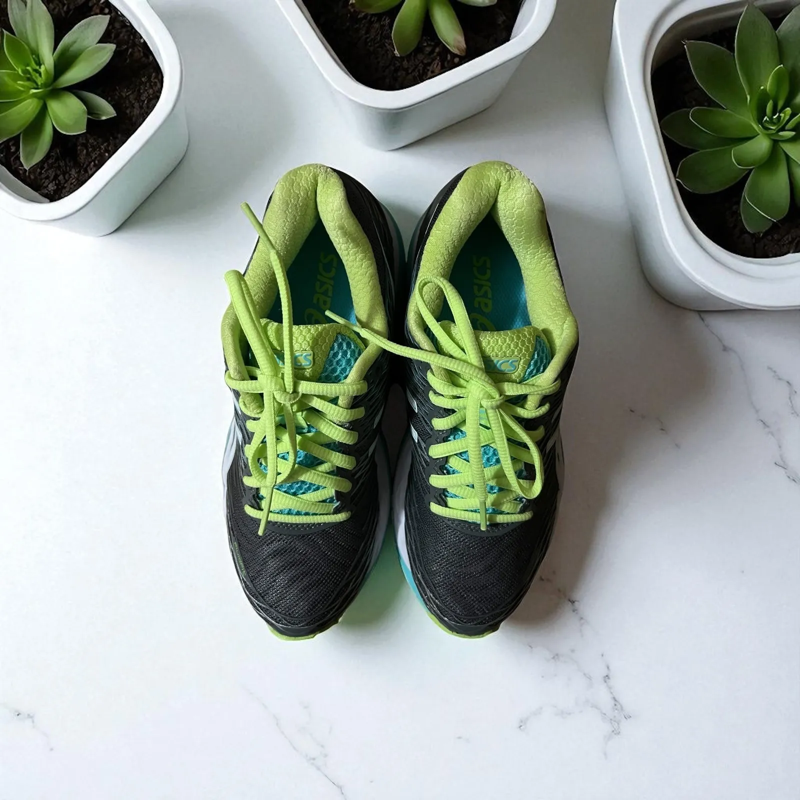 Asics Gel Nimbus 18 Women's Running Shoes Gray Green T650N Size 5 US - Image 5