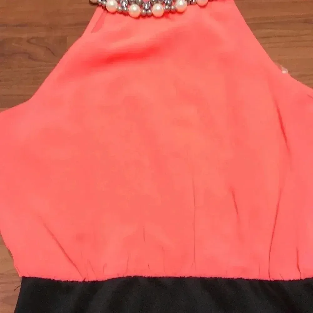 Orange‎ party dress, size Med Orange - Image 3