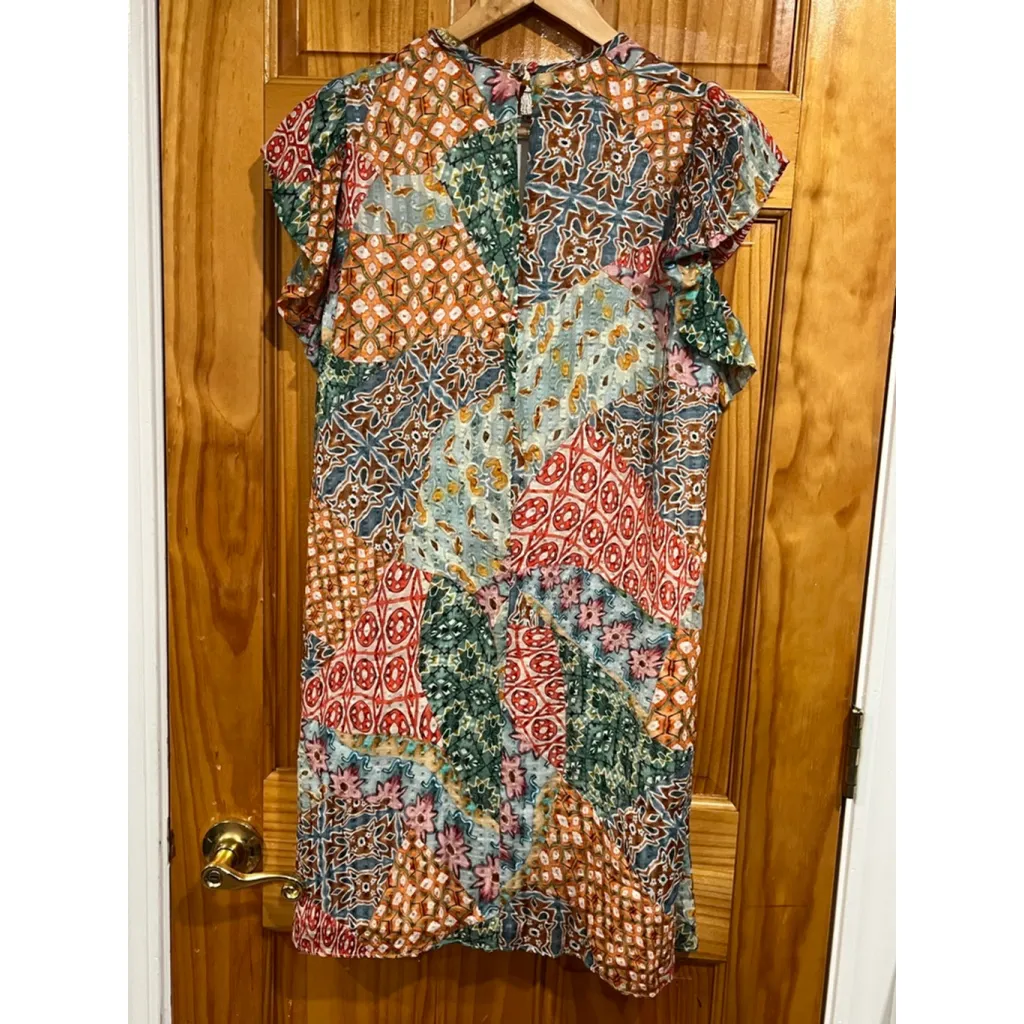 Women’s Marie Oliver Catie Sleeveless Patchwork Silk Blend Dress Size Small - Image 2