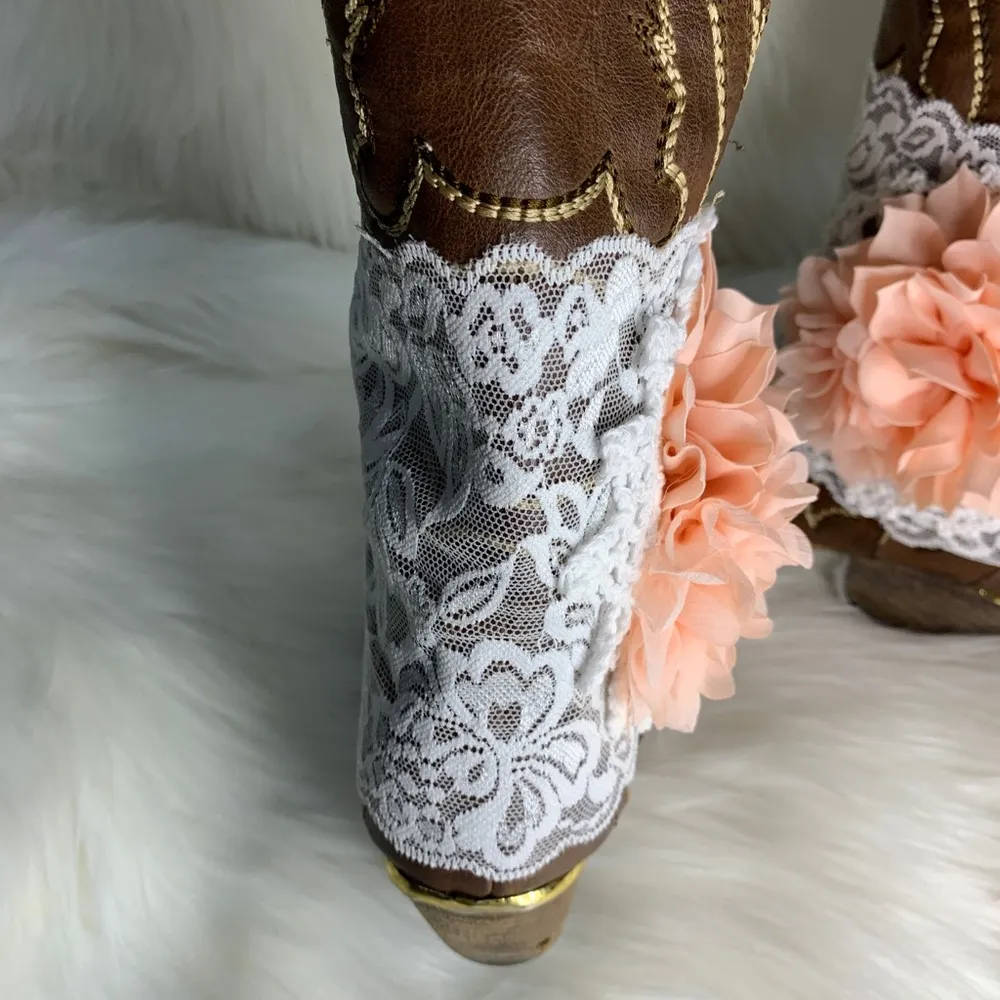 Handmade Removable Women’s Boot Band/Cuffs White - Image 3