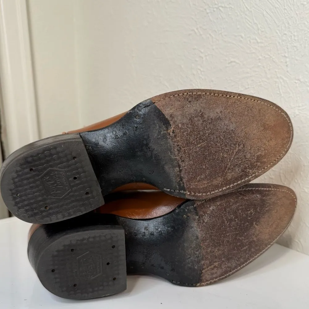 Vintage Tony Lama Black Gold Label Lizard Vamp Cowgirl Floral Boots Size 6C RARE - Image 7