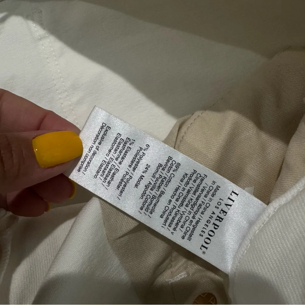 NWT Stitch Fix Liverpool Kennedy Crop Straight w/ Raw Hem In‎ White Size 14/32 - Image 9