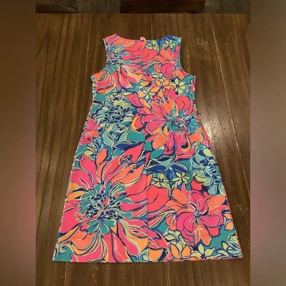 Lilly Pulitzer Harper Shift sleeveless Seaside Aqua Breezy floral mini dress xs - Image 7
