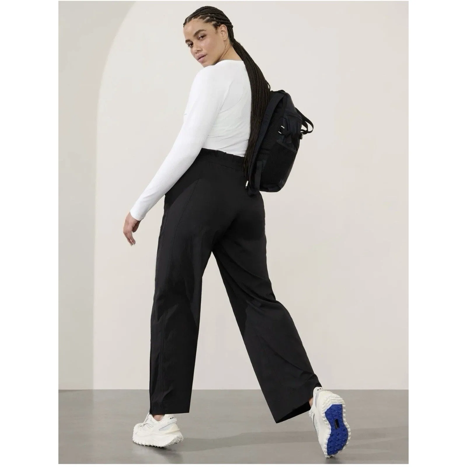 ATHLETA Trekkie High Rise Parachute Pant Size 14 P Black Athleisure Sporty - Image 6