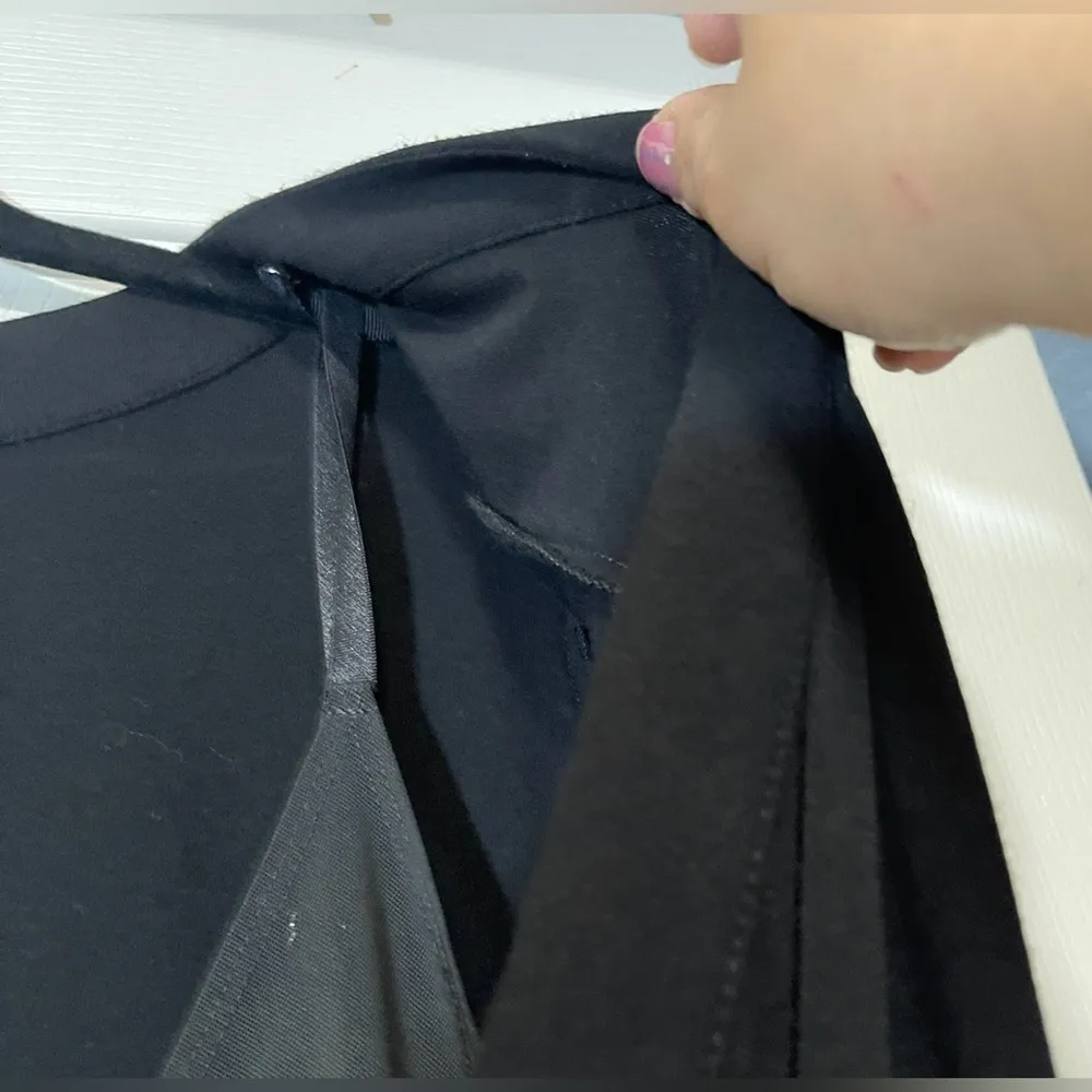 Shape FX Women's Black 3/4 Sleeves Wrapped Dress Size 12 - Image 4