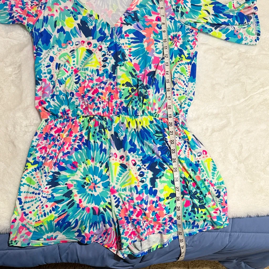 Lilly Pulitzer  Size Large Madilyn Multi Dive Print Romper - Image 11