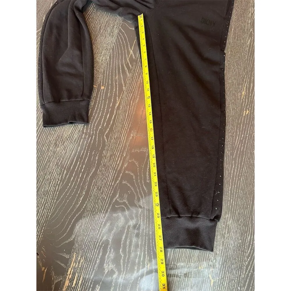 DKNY Sport Women's M Black Studded Sweatpants Casual Elastic Waist Size M - Image 6