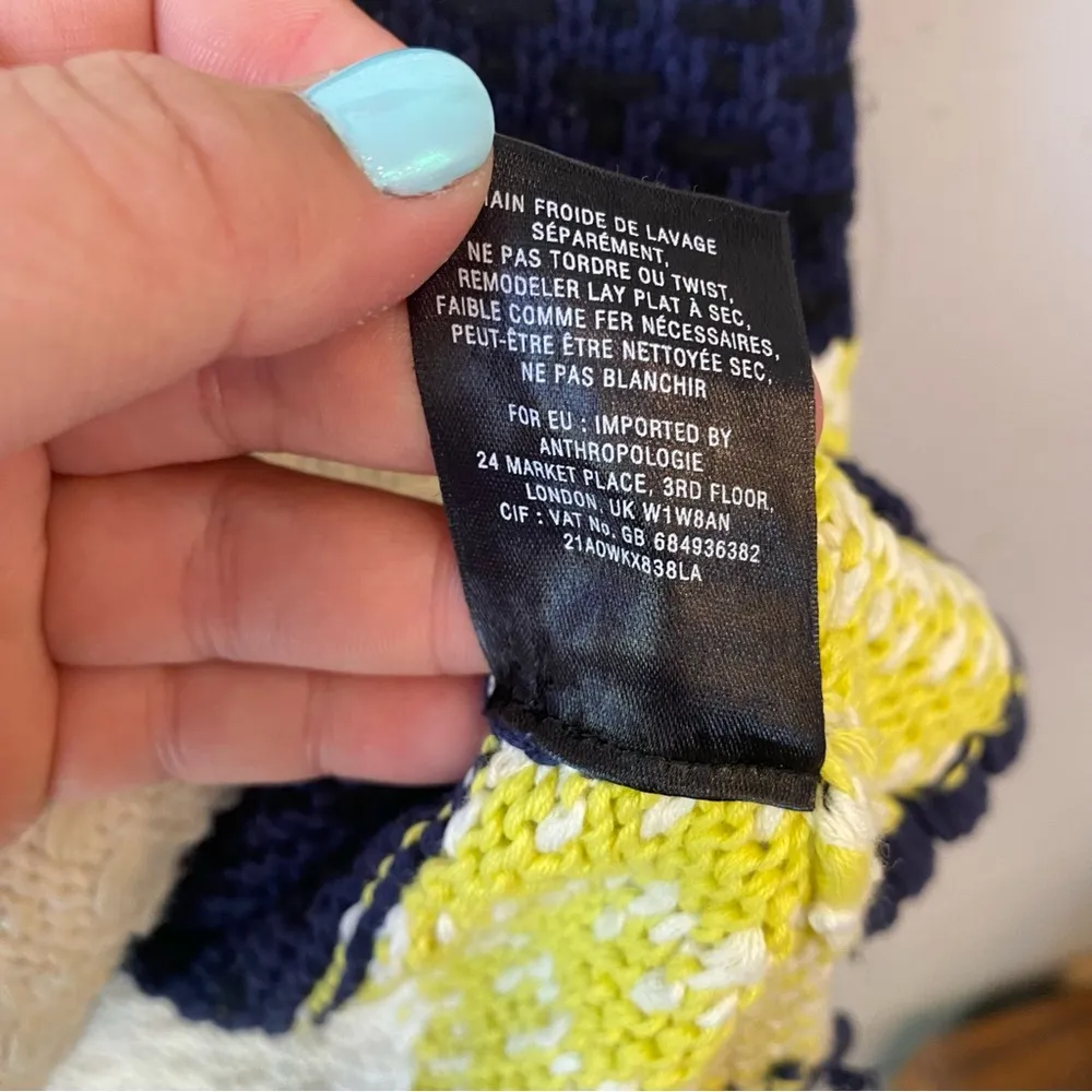 Anthropologie Fiets Voor 2 Early Tides Color Block Striped Short Sleeve Sweater - Image 7