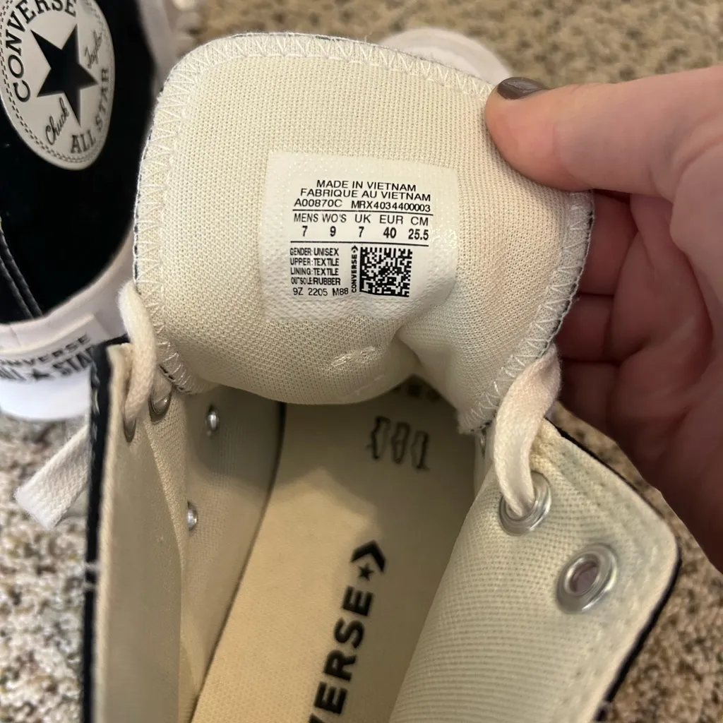 Converse  Black and White Platform High-Tops - Image 5