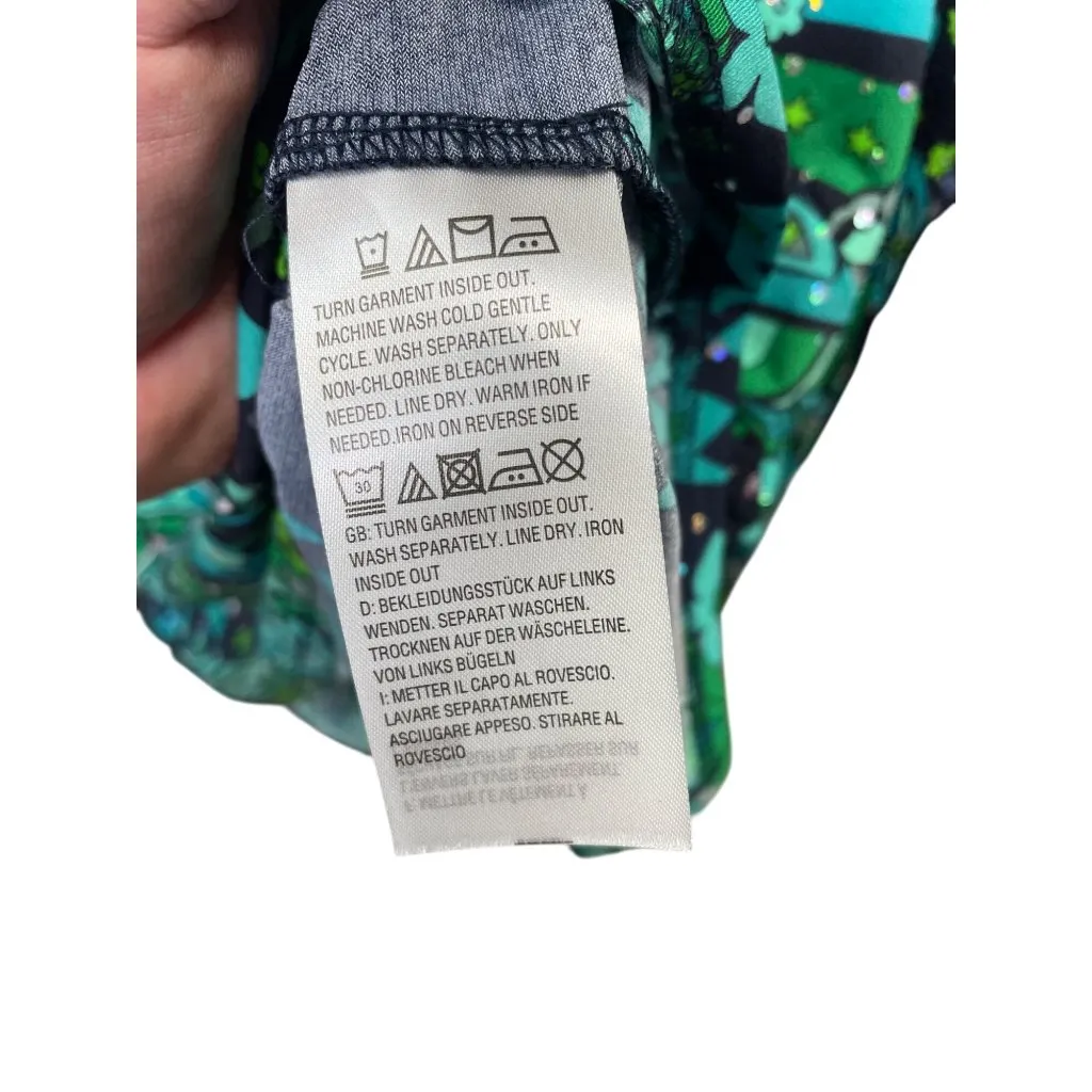 Bob Mackie Wearable Art Womens Green & Black Floral Blouse Size L - Image 10