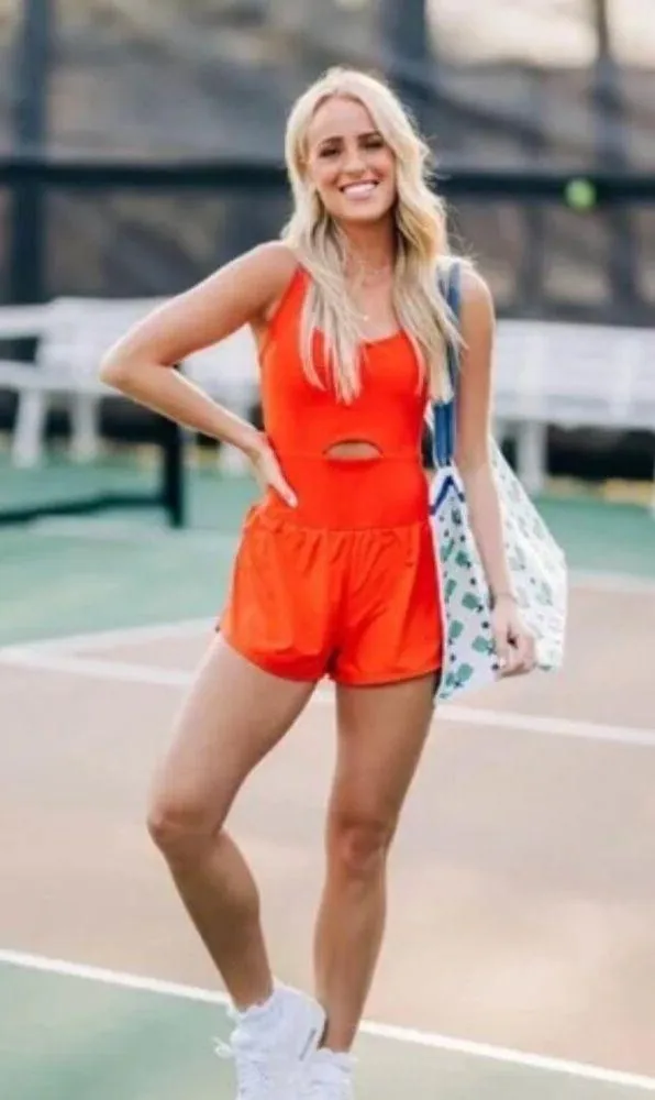 NWOT Free people movement righteous runsie  onesie Orange - Image 3