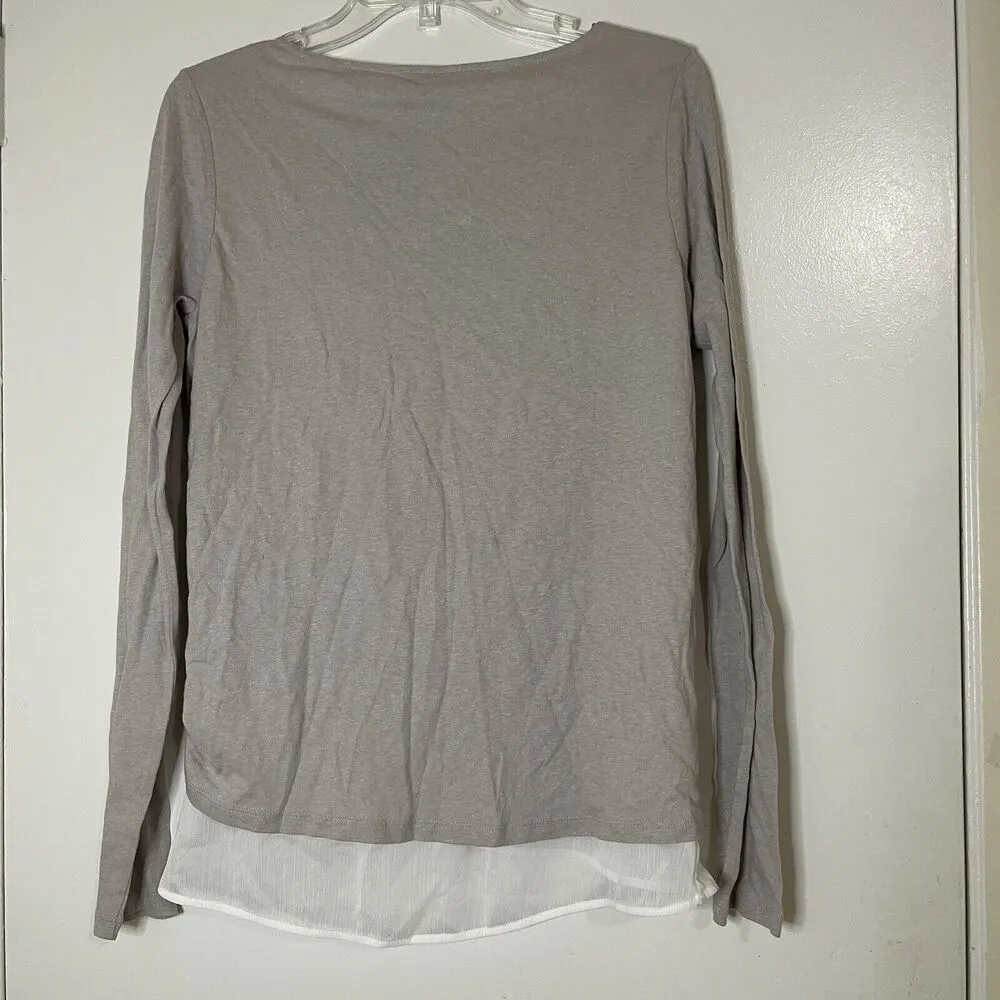 ALLSAINTS Long sleeve double layer faux side cinch shirt small - Image 5