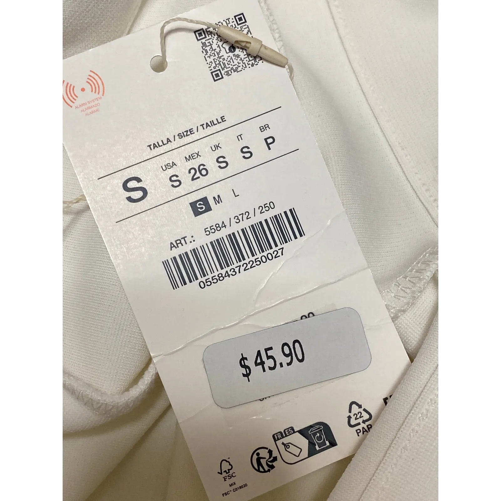 NEW Zara Women's White High Rise Flare Bootcut Bell Bottom Trousers Pants Size S - Image 6