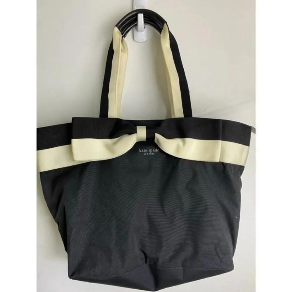 kate spade shopping large cream black nylon tote - Image 2
