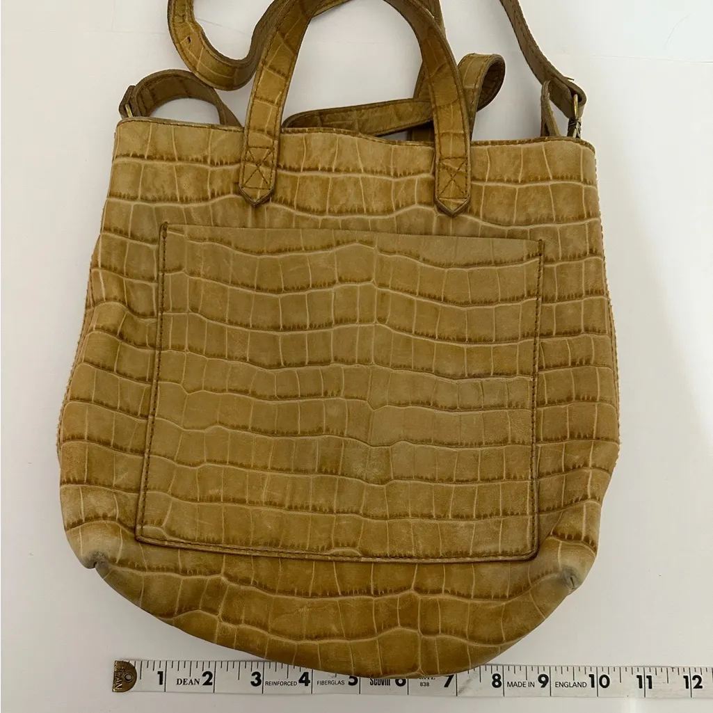Madewell Zip-Top Transport Crossbody Croc Embossed Leather Edition Tote Bag - Image 6
