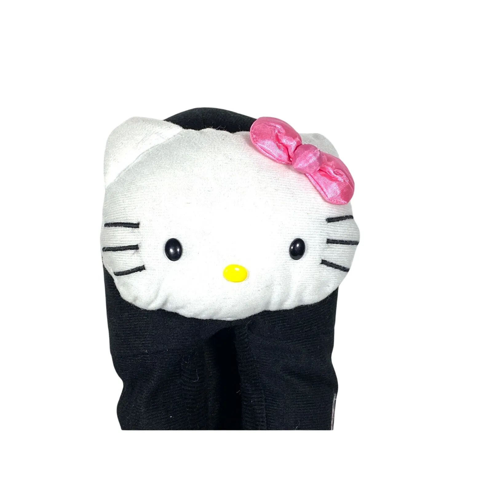 Sanrio HELLO KITTY Face Slip On Slippers L 9-10 Black Comfort Cozy Winter Fall - Image 3