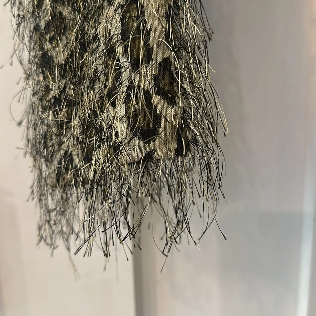 Vintage En Francias leopard print Black and Gold Textured Blazer size s - Image 4