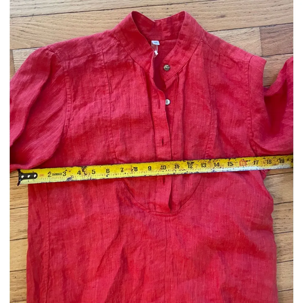 South Street Linen women's‎ red 100% linen tunic size small - Image 4