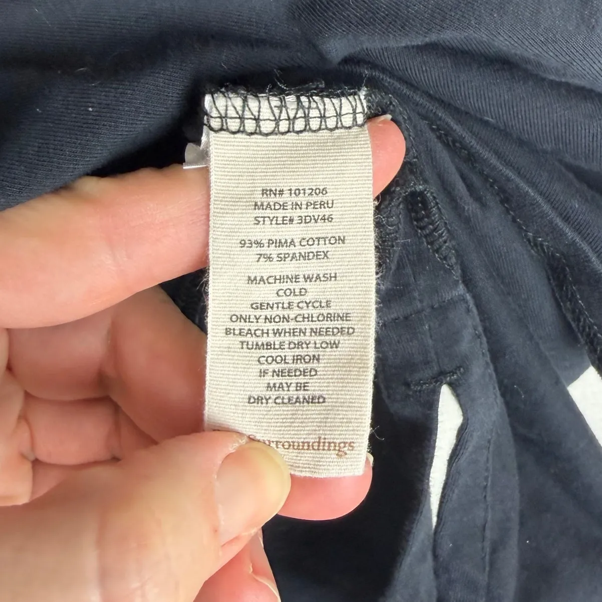 Soft Surroundings Black V-Neck T-Shirt Petite Large PL Short Sleeve Pima Cotton - Image 4