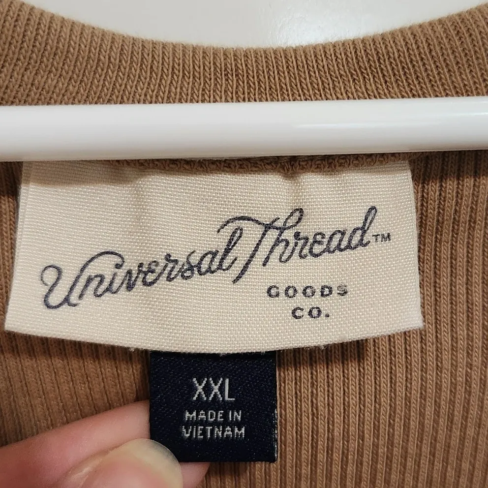 Universal Thread Tan Stretch Snap Closure V-Neck Classic Rib Bodysuit Size XXL - Image 6