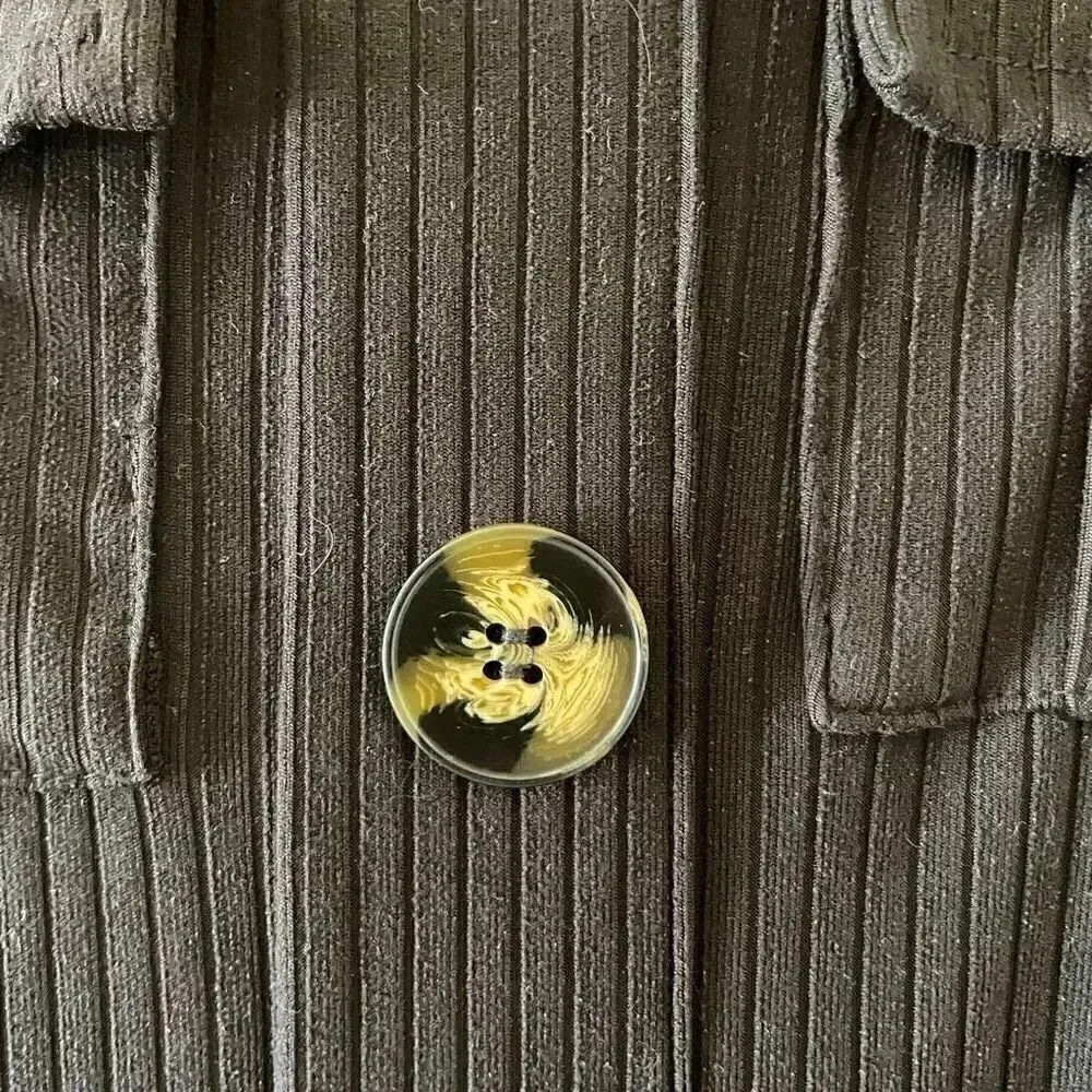 Derek Heart Black V-neck Short Sleeves Knitwear Oversized Buttons SZ S #1269 - Image 8