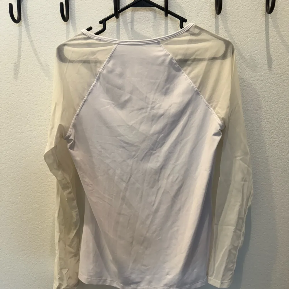 White Raglan Long Sleeve Tee Relaxed Fit - Image 3