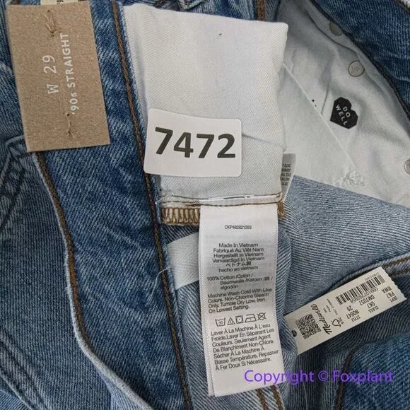 New!  Madewell The '90s Straight Jean revoir‎ wash, size 29 - Image 16