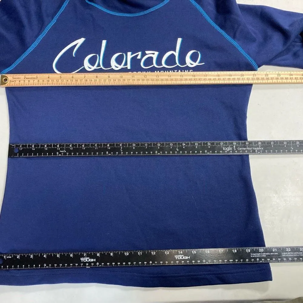 PRAIRIE MOUNTAIN Colorado Rocky Mountains Women’s Sweatshirt Size Medium Blue - Image 7