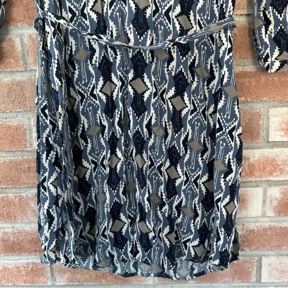 Ariat Dyna Belted Shirt Dress Southwest Print Geometric Women’s Small Blue - Image 4