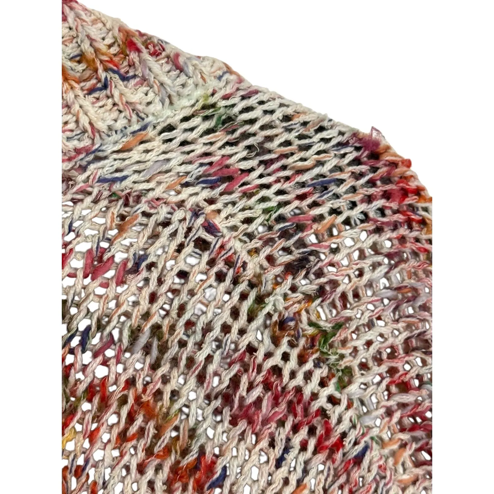 LOFT Cotton Blend Women’s Multicolor Speckled Knit Open Cardigan Sweater Small - Image 4