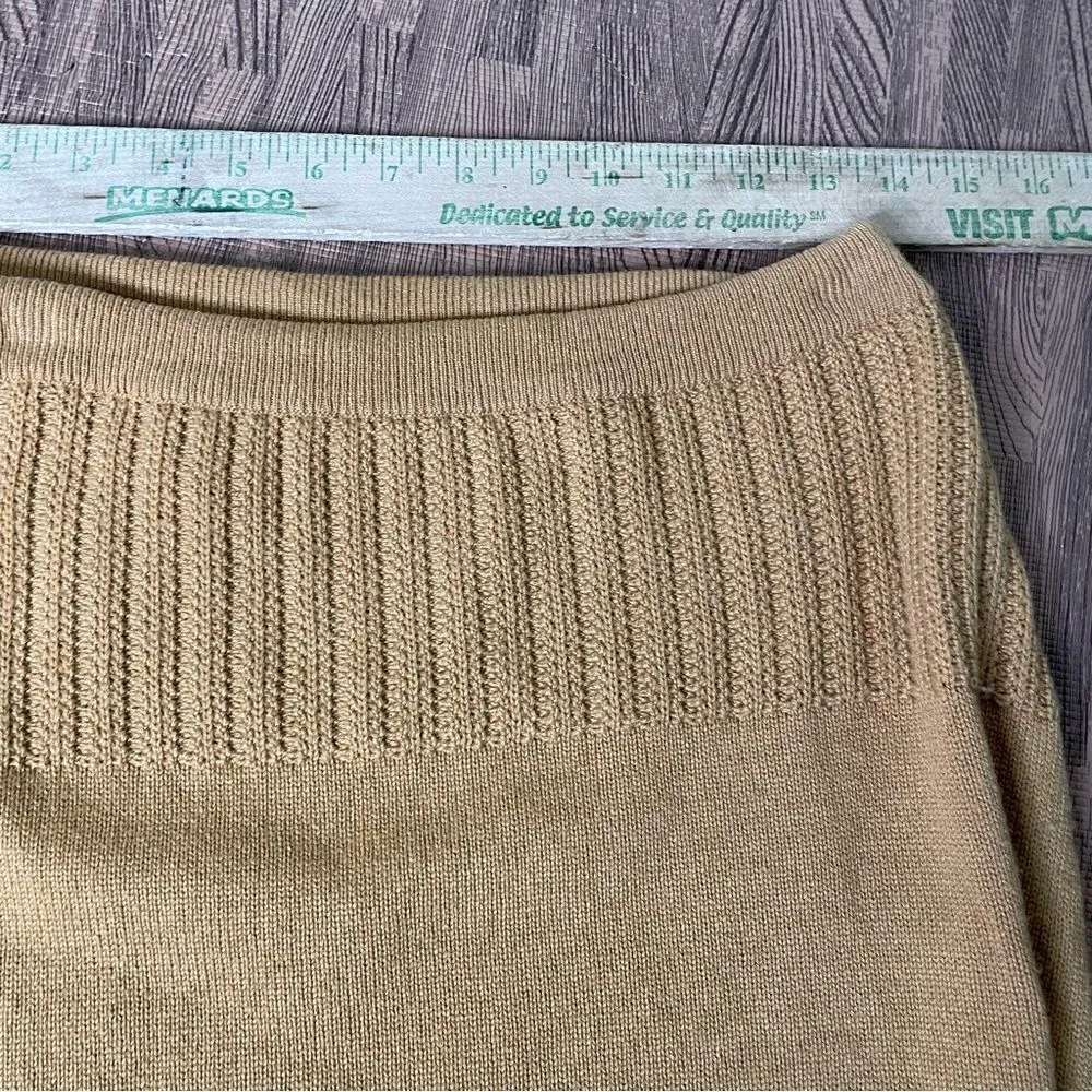 Barrie 100% Cashmere Scotland Asymmetrical Tan Camel‎ Knit Skirt Women’s Size M Tan Size M - Image 8